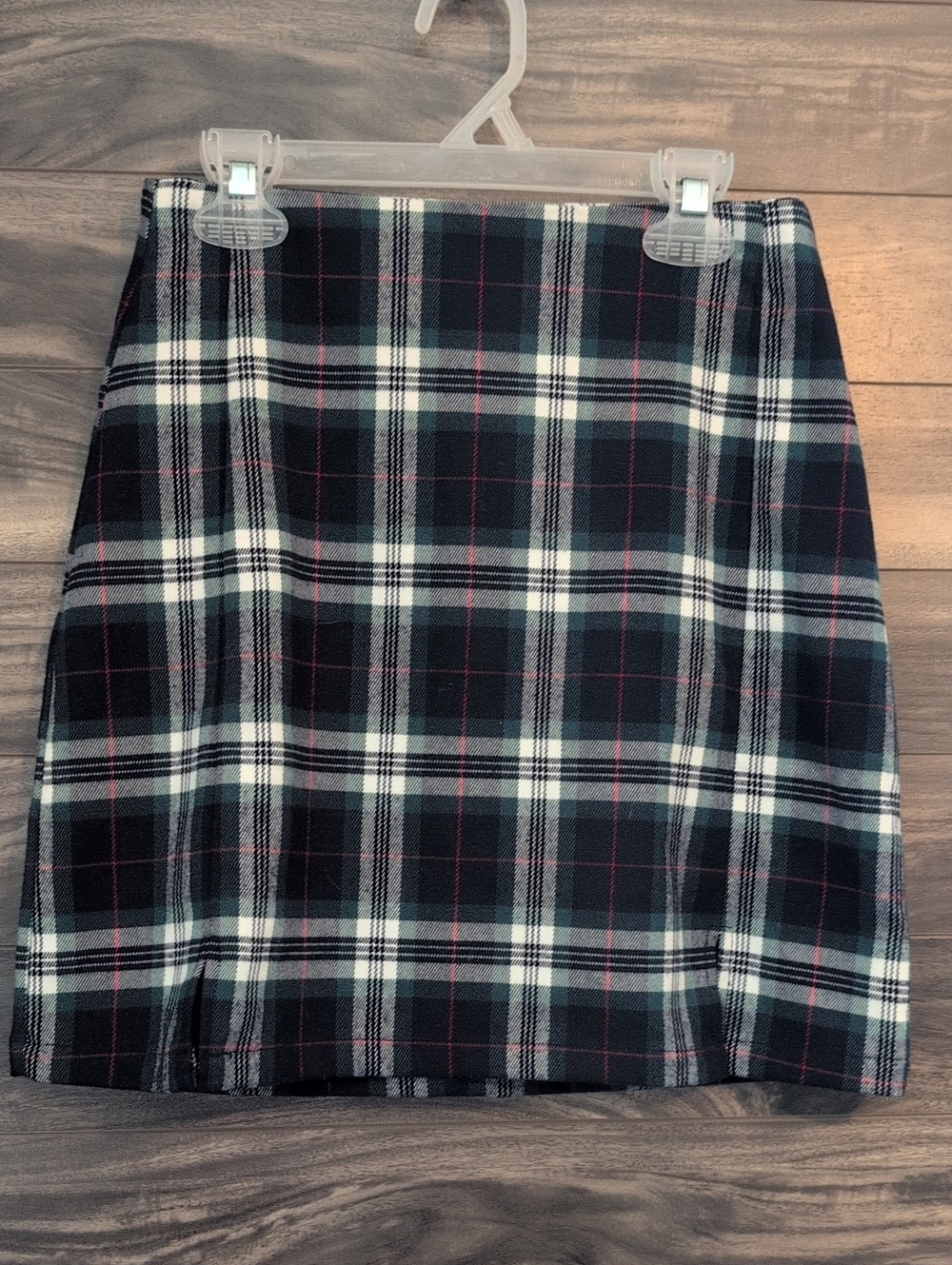 John Galt Brandy Melville Plaid Cara Mini Skirt Dark Green